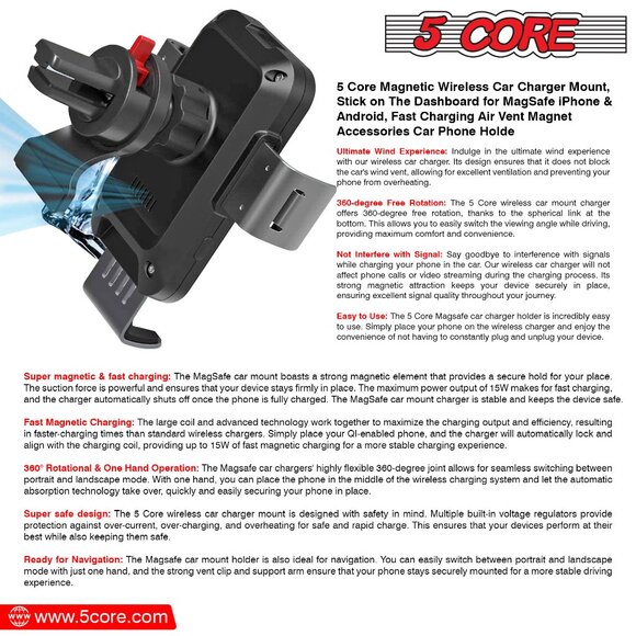 Magnetic Wireless Car Charger Mount, Stick on The Dashboard WICH CHARGER - Picture 13 of 13